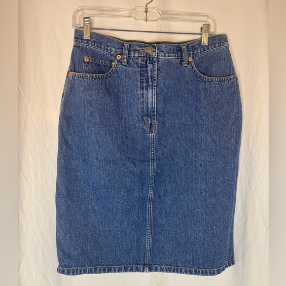 The Limited Dresses & Skirts - Y2K The Limited Split Blue Denim Knee Length Pencil Skirt Size 10